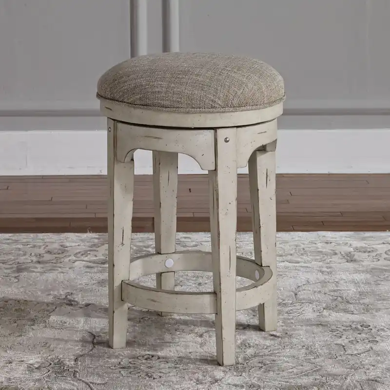 Morgan Creek Console Swivel Stool in Antique White - Liberty