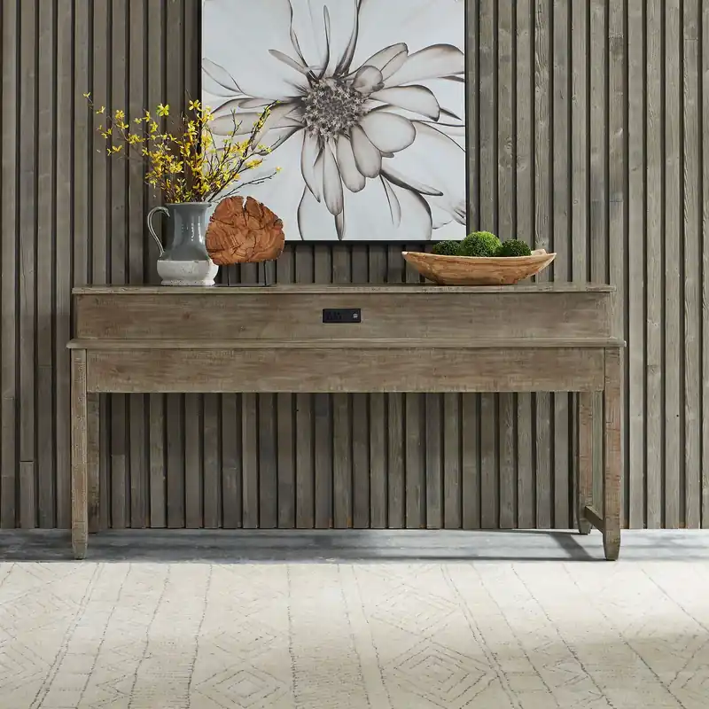 Parkland Falls Console Bar Table in Weathered Taupe - Liberty