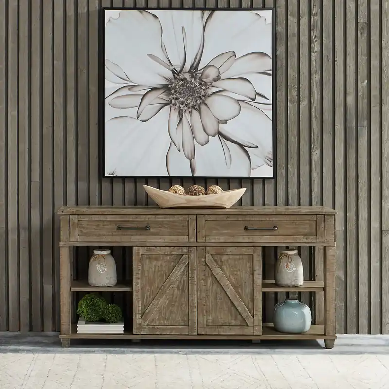 Parkland Falls Sofa Table in Weathered Taupe - Liberty