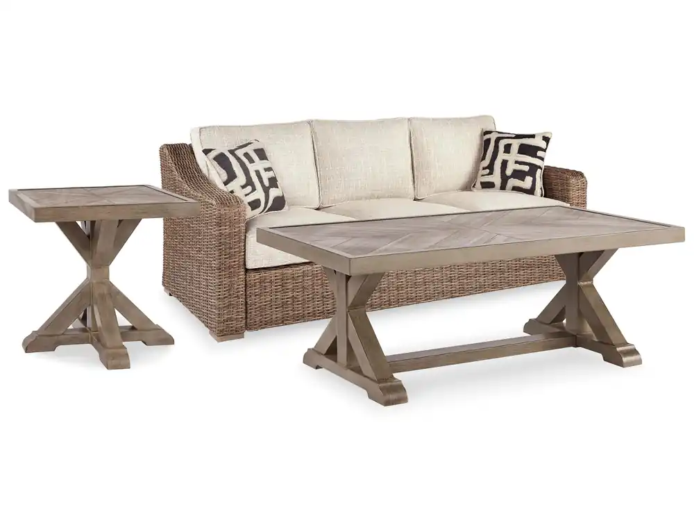 Beachcroft Beachcroft Nuvella Sofa with Coffee and End Table - Ashley Furniture