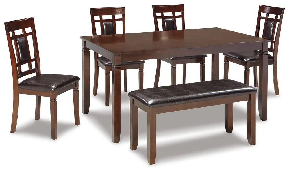 Bennox Dining Table and Chairs with Bench (Set of 6) - Ashley Furniture