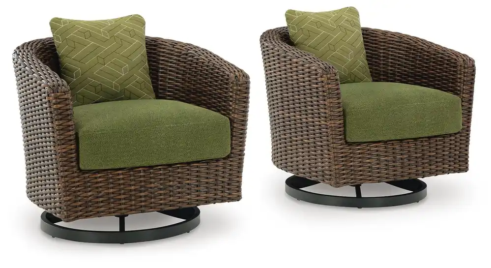 Horizon Hall Outdoor Swivel Lounge Chair with Cushion - Ashley Furniture