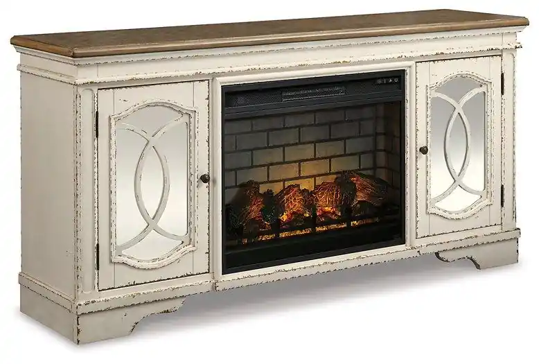 Realyn 74" TV Stand with Electric Fireplace - Ashley Furniture