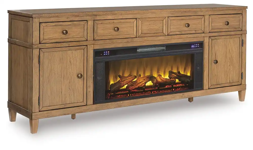 Sharlance 81" TV Stand with Electric Fireplace - Ashley Furniture
