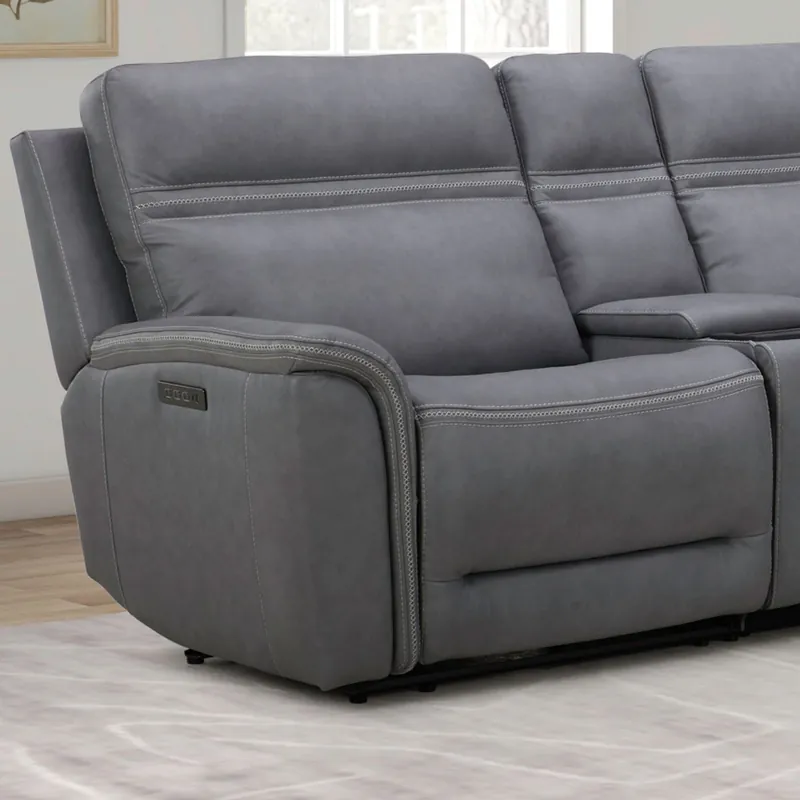Cooper L Arm Recliner P3 & ZG - Blue Gray