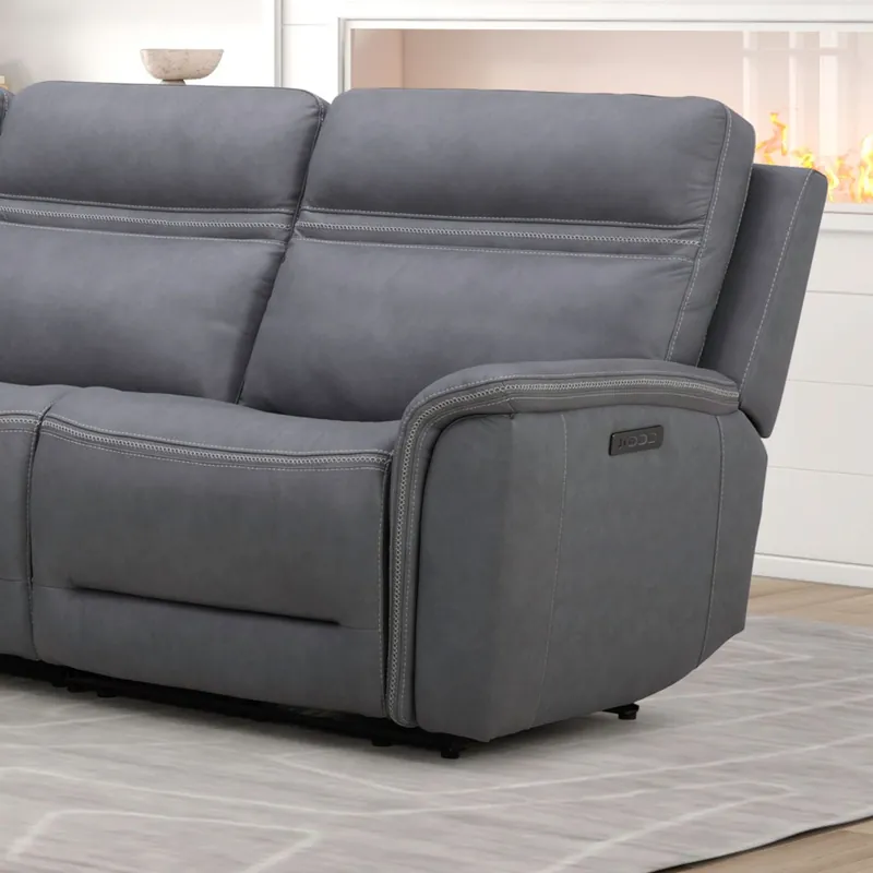 Cooper R Arm Recliner P3 & ZG - Blue Gray