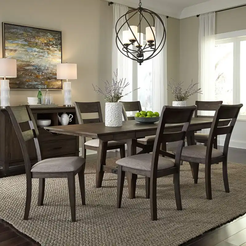 Double Bridge 7 Piece Trestle Table Set - Liberty