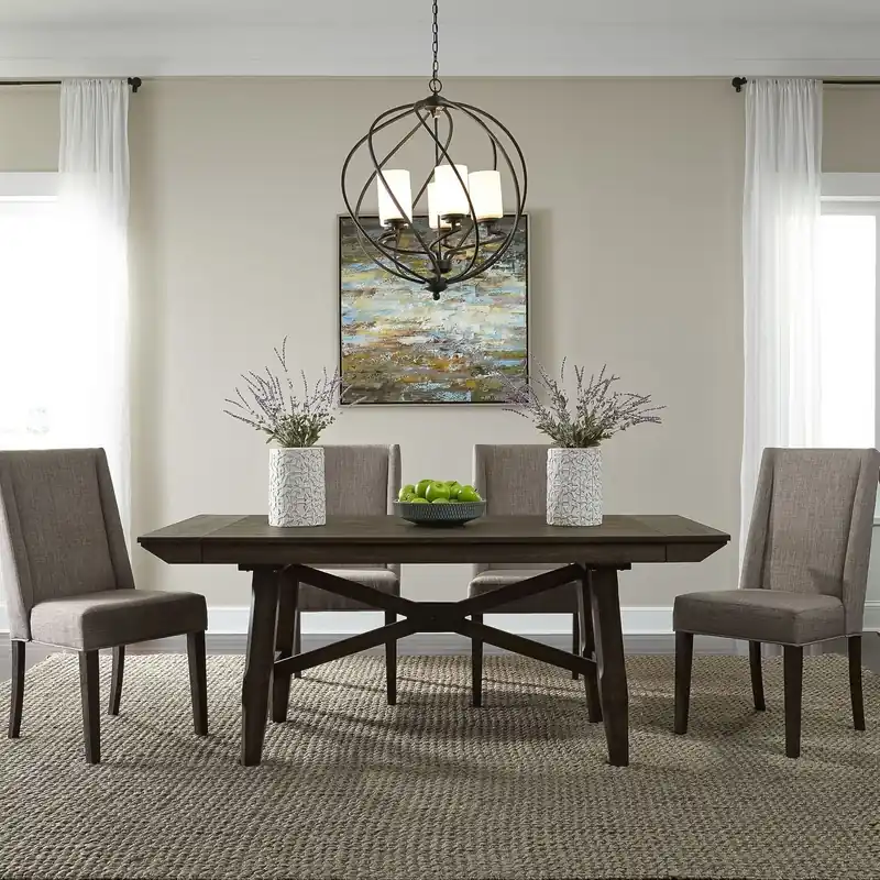 Double Bridge Opt 5 Piece Trestle Table Set - Liberty