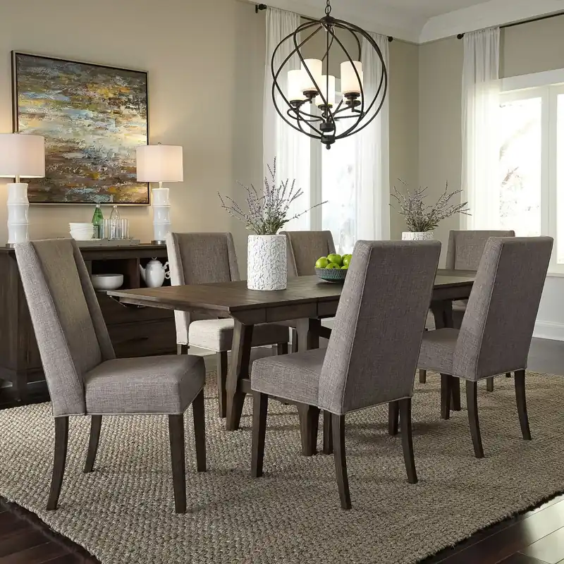 Double Bridge Opt 7 Piece Trestle Table Set - Liberty