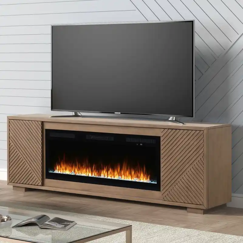 Fireplace TV Consoles 214 84 Inch Console w/ Fire FTS - Liberty