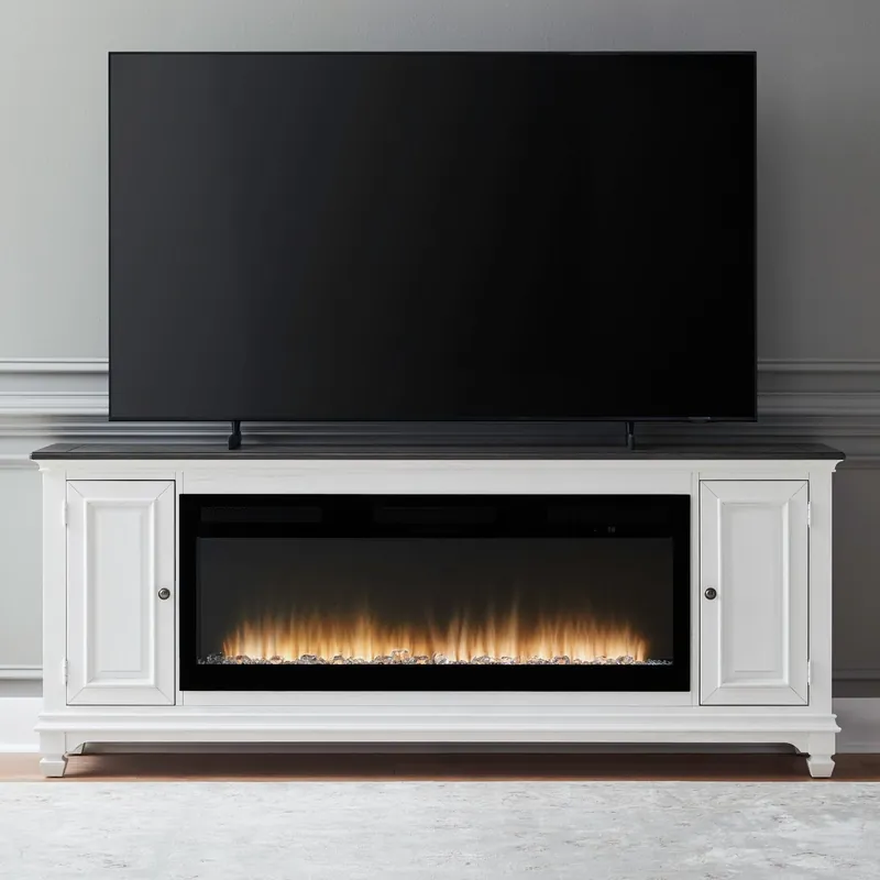 Fireplace TV Consoles 417 80 Inch Console w/ Fire FTS - Liberty