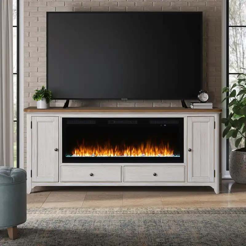 Fireplace TV Consoles 652 80 Inch Console w/ Fire FT - Liberty