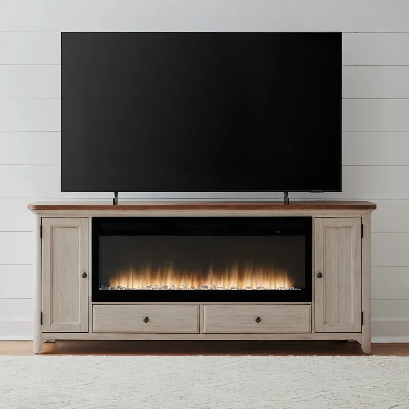 Fireplace TV Consoles 652 80 Inch Console w/ Fire FTS - Liberty