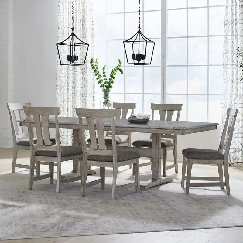 Hallendale 7 Piece Trestle Table Set - Liberty