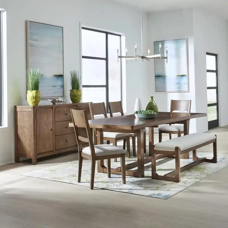 Harmony 6 Piece Trestle Table Set - Liberty