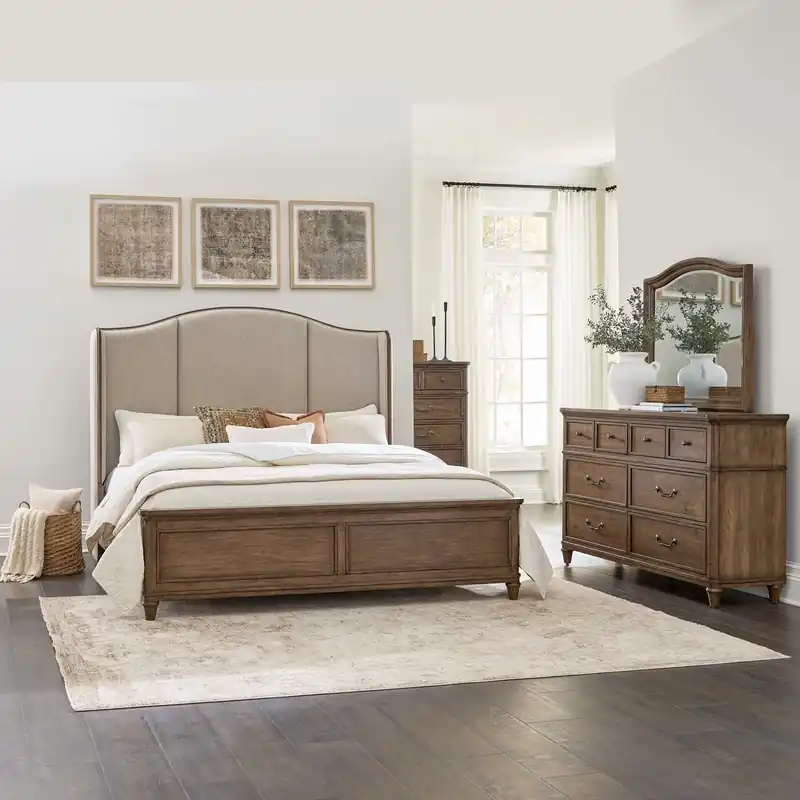 Harrison Heights King Shelter Bed, Dresser & Mirror, Chest - Liberty
