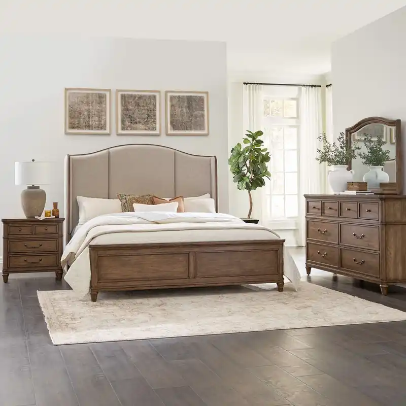 Harrison Heights Queen Shelter Bed, Dresser & Mirror, Night Stand - Liberty