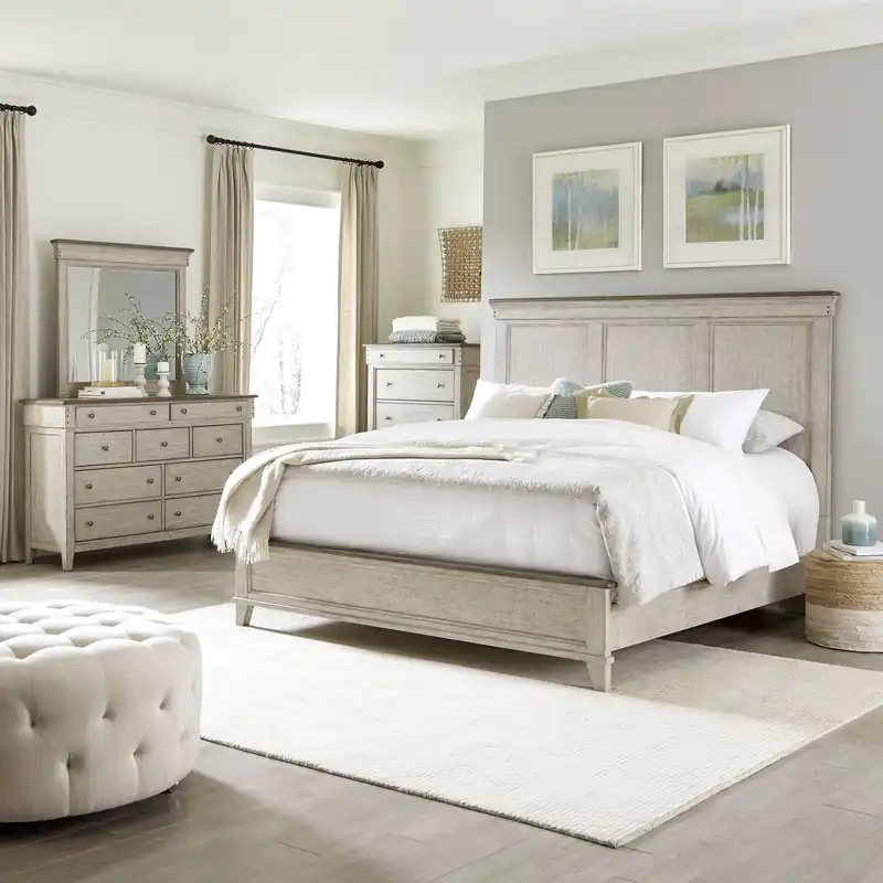 Ivy Hollow Queen Panel Bed, Dresser & Mirror, Chest - Liberty