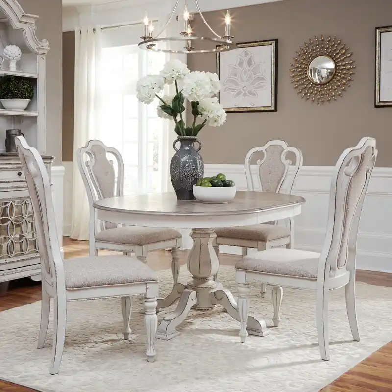 Magnolia Manor Opt 5 Piece Pedestal Table Set - Liberty