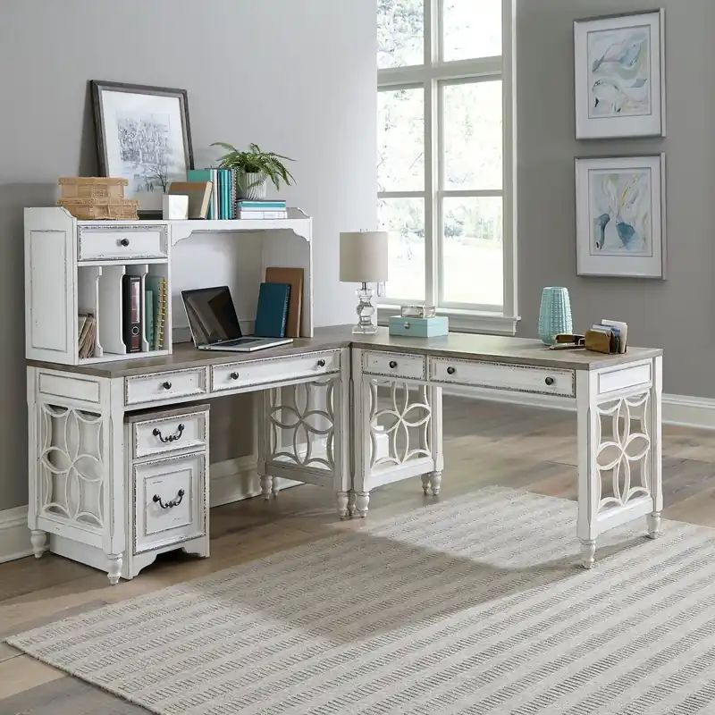 Magnolia Manor L Shaped Desk Set - Liberty