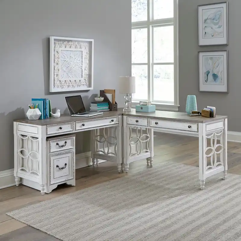 Magnolia Manor Opt L Shaped Desk Set - Liberty