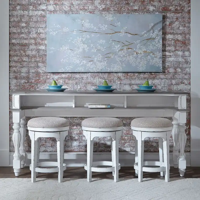 Magnolia Manor 4 Piece Console Set (1-Console 3-Stools)
