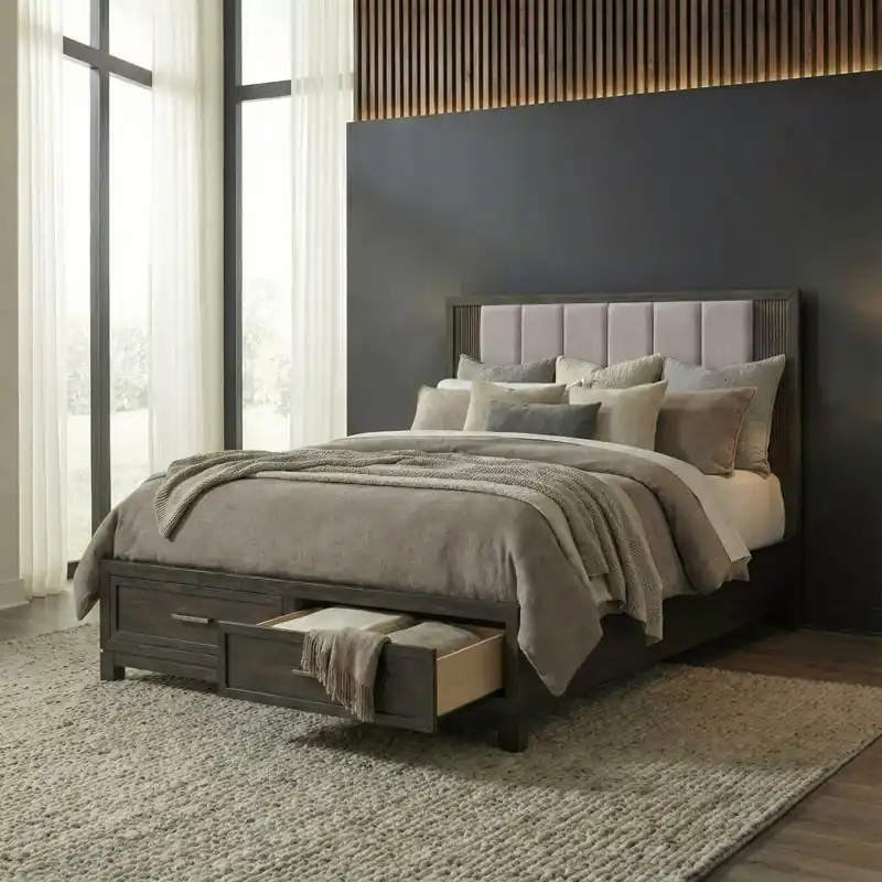 Modern Edge King Storage Bed - Liberty