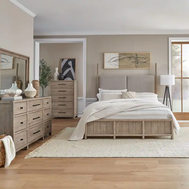 Proximity Place King Poster Bed, Dresser & Mirror, Chest - Liberty