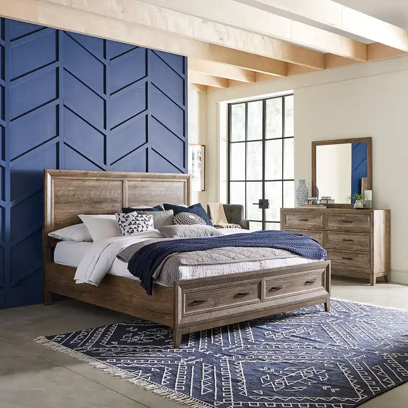 Ridgecrest Queen Storage Bed, Dresser & Mirror - Liberty