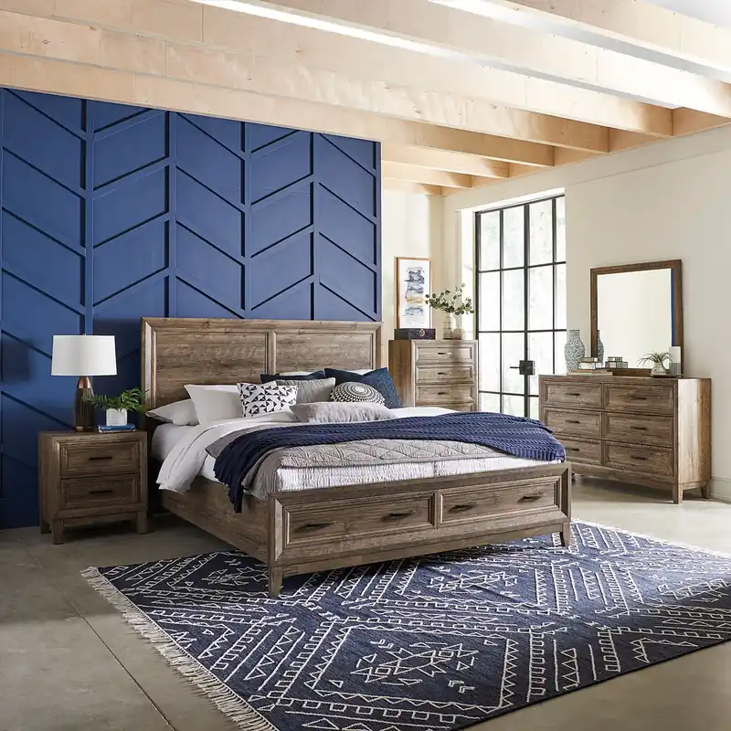 Ridgecrest Queen Storage Bed, Dresser & Mirror, Chest, Night Stand - Liberty