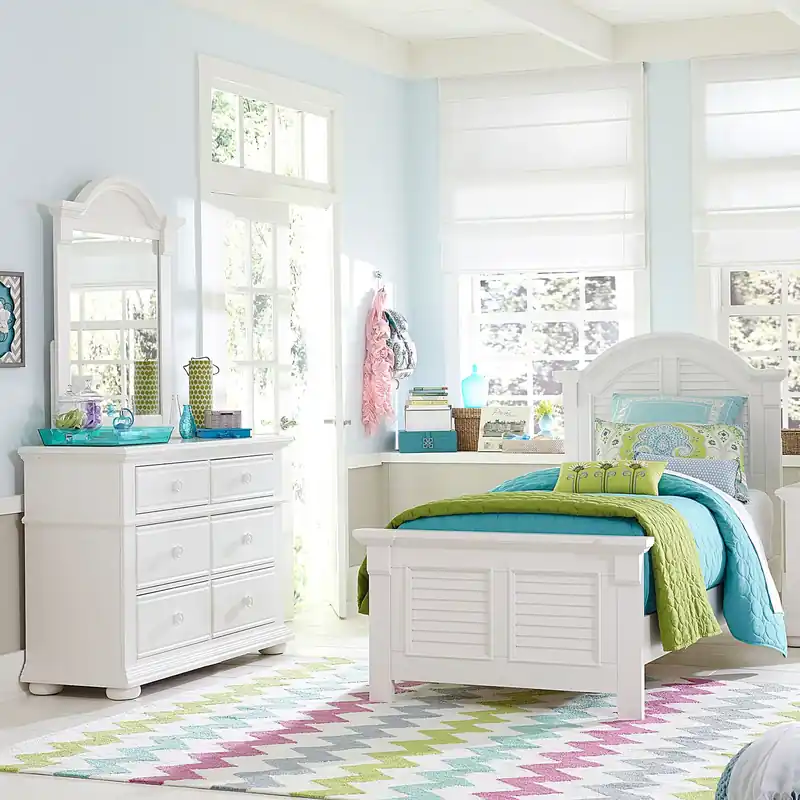 Summer House Full Panel Bed, Dresser & Mirror - Liberty