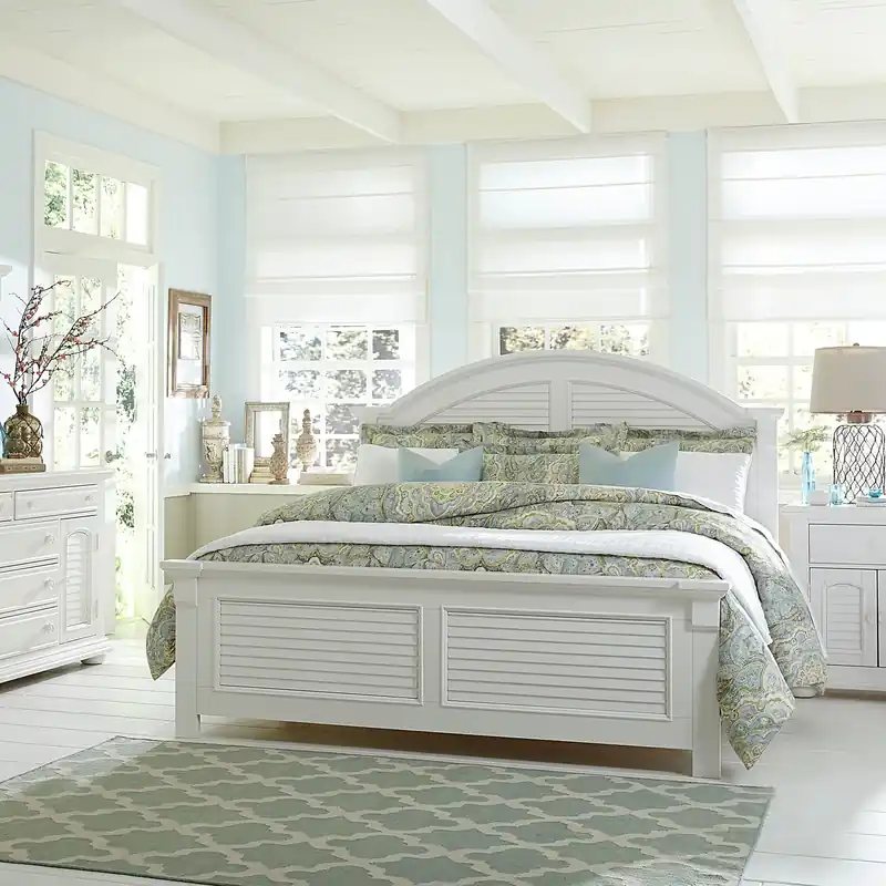 Summer House I King Panel Bed, Dresser & Mirror, Chest, Night Stand - Liberty