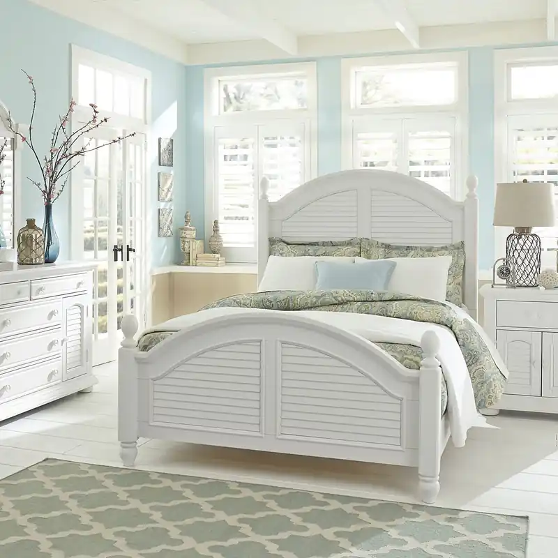 Summer House I King Poster Bed, Dresser & Mirror, Chest, Night Stand - Liberty