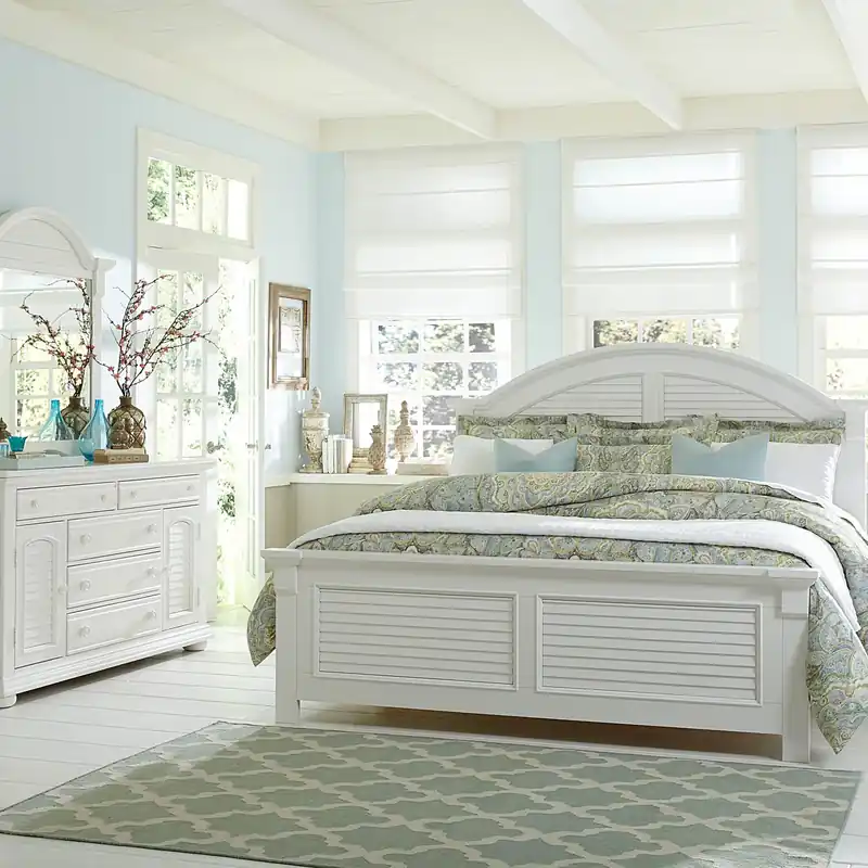 Summer House I Queen Panel Bed, Dresser & Mirror, Chest - Liberty
