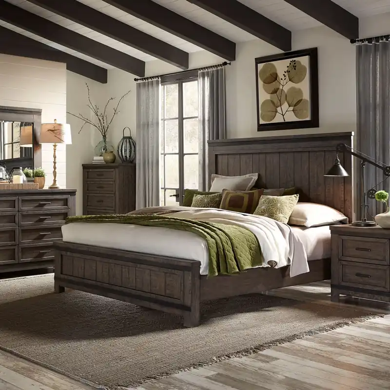 Thornwood Hills Queen Panel Bed, Dresser & Mirror, Night Stand - Liberty