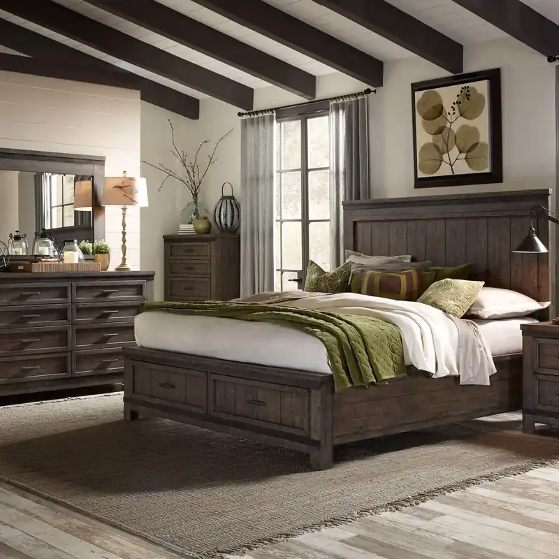 Thornwood Hills Queen Storage Bed, Dresser & Mirror, Chest - Liberty