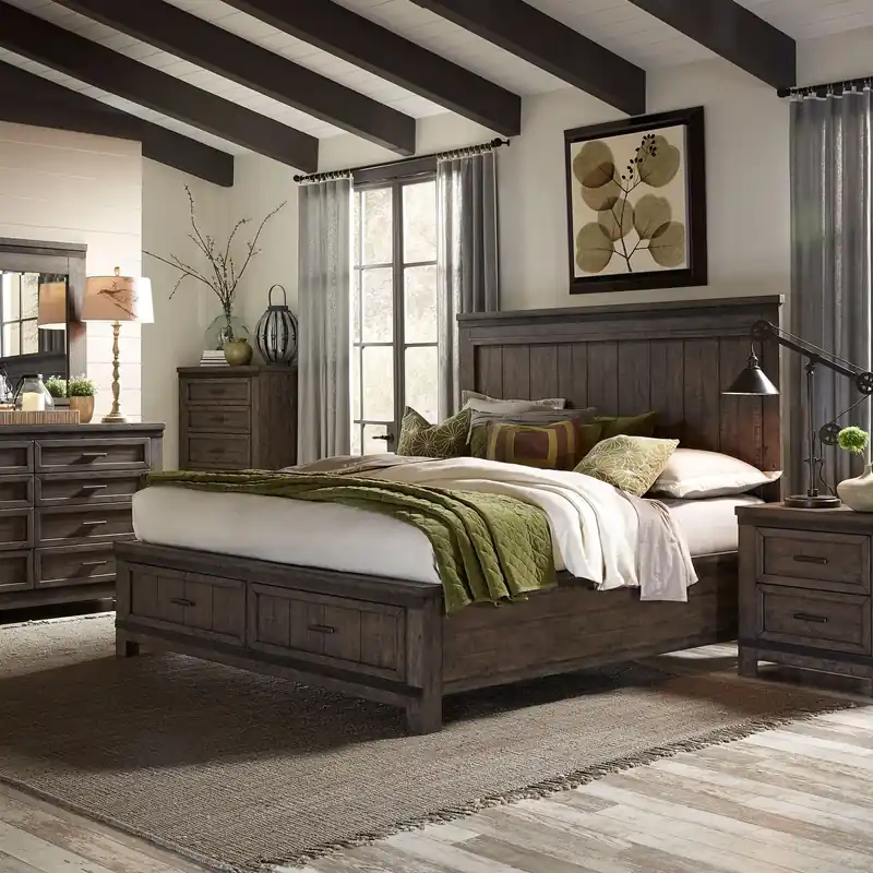 Thornwood Hills Queen Storage Bed, Dresser & Mirror, Chest, Night Stand - Liberty