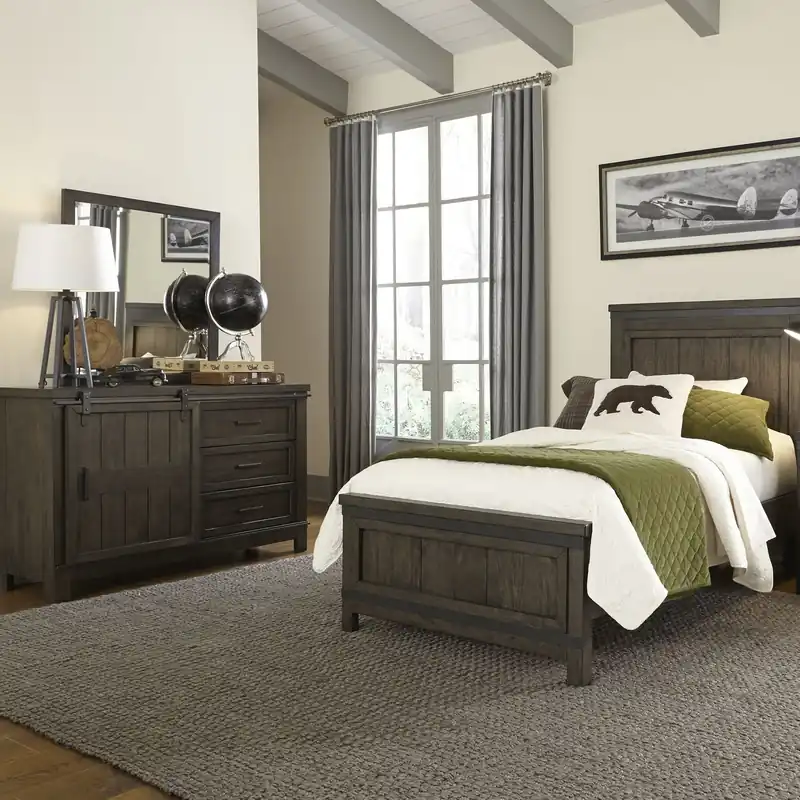 Thornwood Hills Twin Panel Bed, Dresser & Mirror - Liberty
