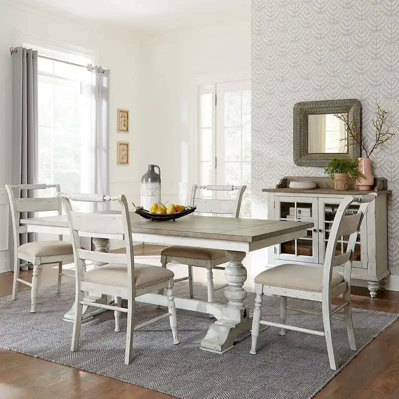 Whitney 5 Piece Trestle Table Set - Liberty