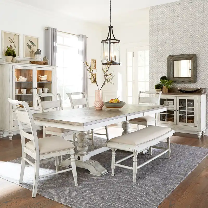 Whitney 6 Piece Trestle Table Set - Liberty