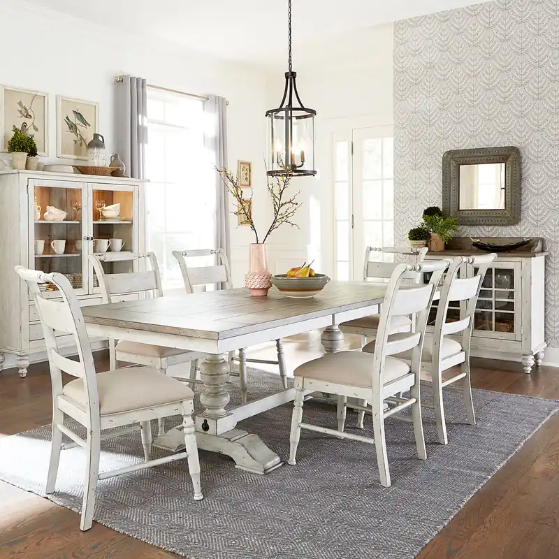 Whitney 7 Piece Trestle Table Set - Liberty