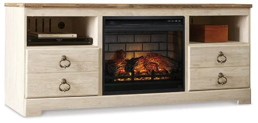 Willowton 64" TV Stand with Electric Fireplace - Ashley Furniture