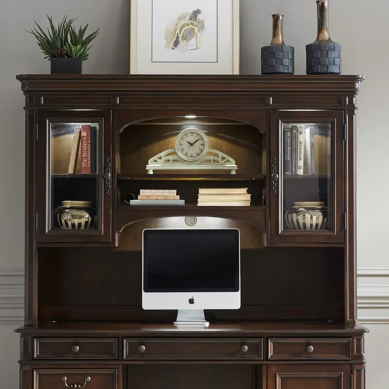 Brayton Manor Jr Executive Credenza Hutch in Cognac - Liberty