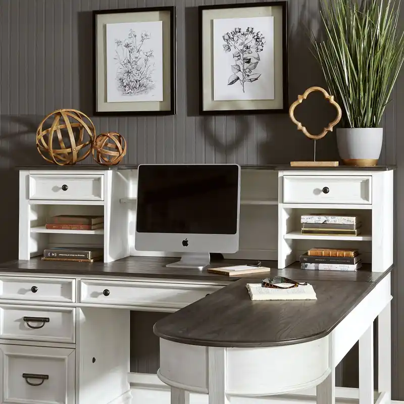 Allyson Park Hutch in Wirebrushed White - Liberty