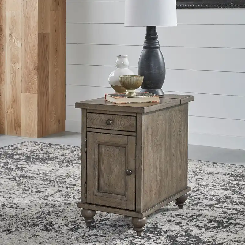 Americana Farmhouse Chair Side Table in Dusty Taupe - Liberty
