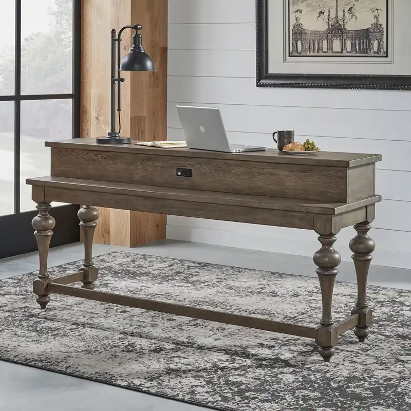 Americana Farmhouse Console Bar Table in Dusty Taupe - Liberty