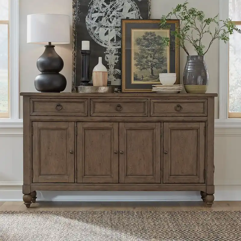 Americana Farmhouse Hall Buffet in Dusty Taupe - Liberty