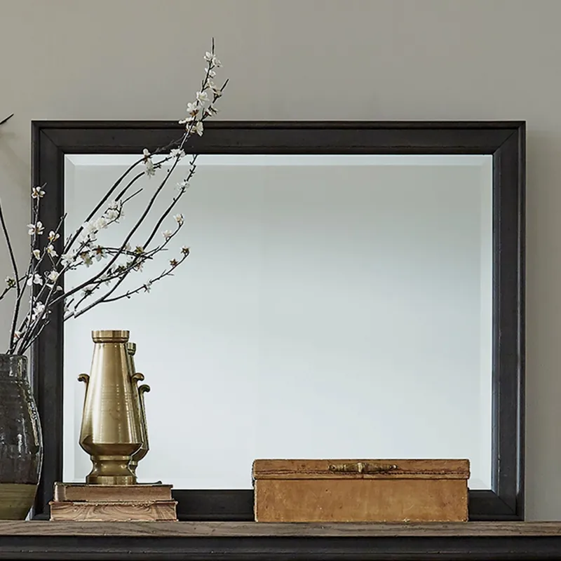 Americana Farmhouse Landscape Mirror in Black - Liberty