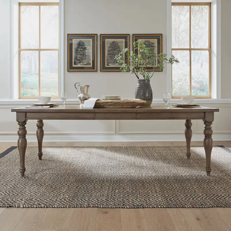 Americana Farmhouse Rectangular Leg Table in Dusty Taupe & Black - Liberty