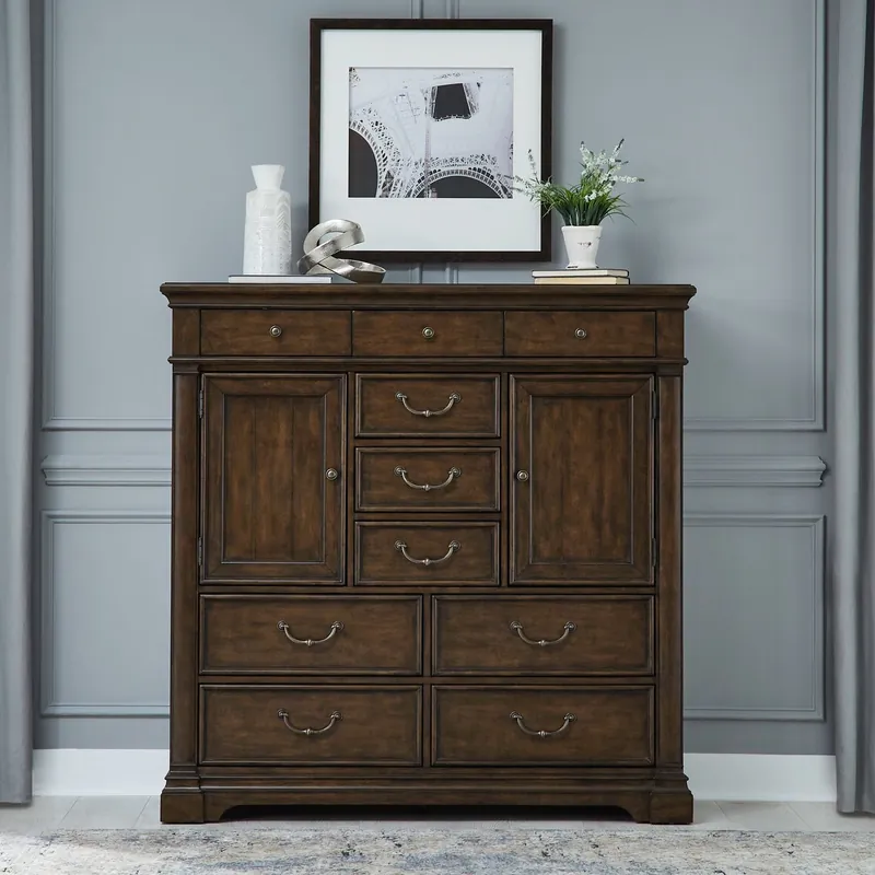 Arden Road 2 Door 10 Drawer Chest in Satin Cherry - Liberty